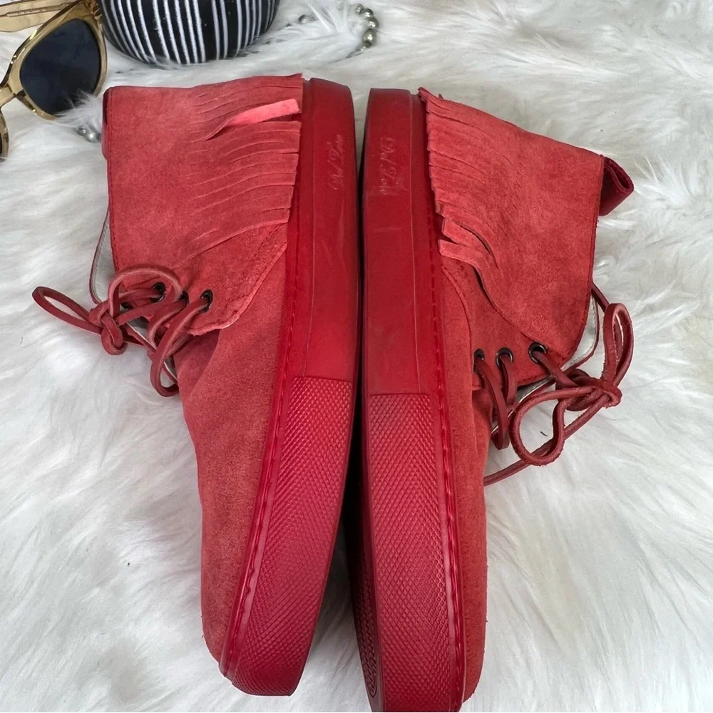 DEL TORO Men's Italian Vibrant Red Chukka Boots/Sneakers with Suede Finish, 7